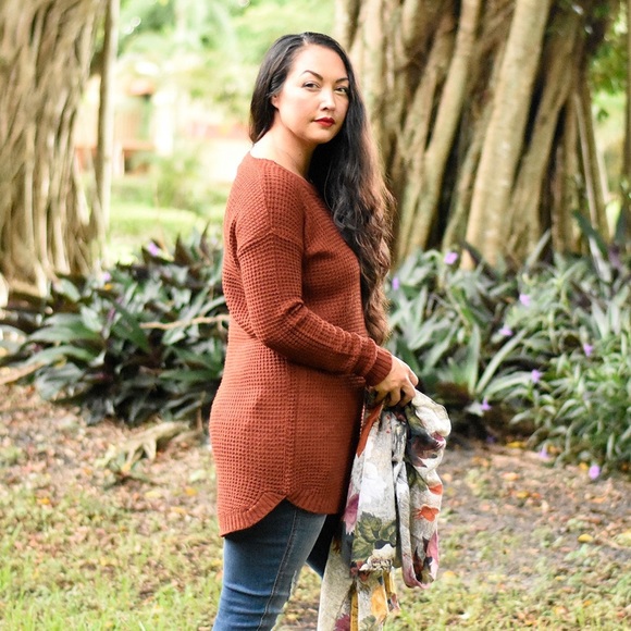 Rust Crew Neck Sweater - Picture 2 of 4